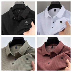 Men short sleeve summer luxury brand embroidered polo Tshirt (Pack of 4)