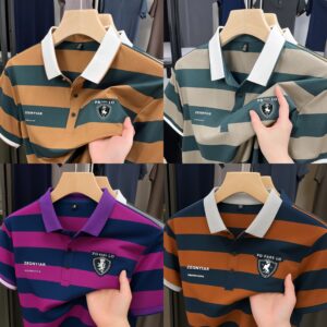 Luxury brand embroidered short sleeve polo T-shirt