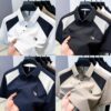 Fashion color blocked short sleeve polo T-shirt